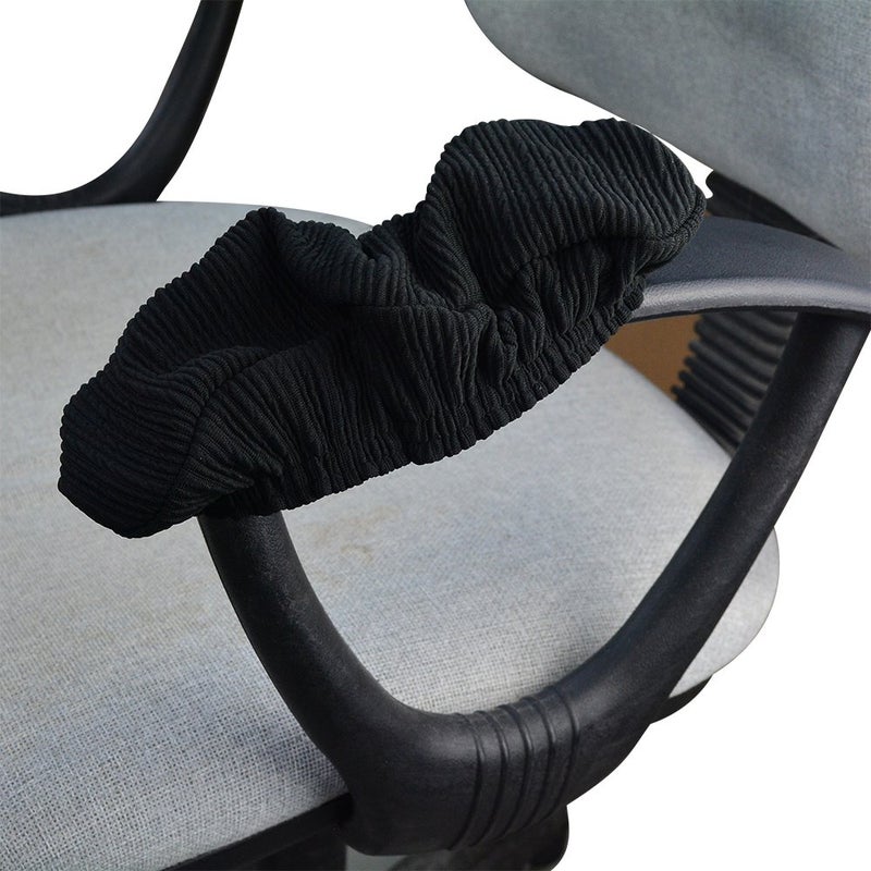 baotongle Black Polyester Elastic Stretch Chair Arm Covers, Machine Washable Office Chair Armrest Covers (Set of 2) - Image 4